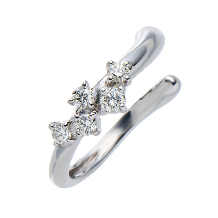 ボツワナ産ダイヤモンドPTイヤ-カフ 計0.11ctUP