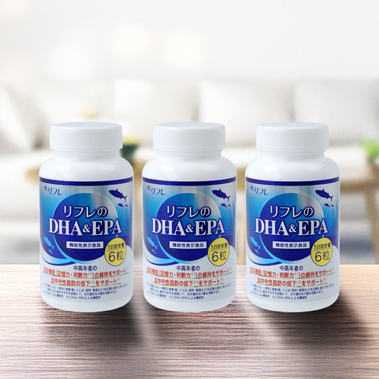 記憶と血中中性脂肪に・リフレのDHA&EPA 3本
