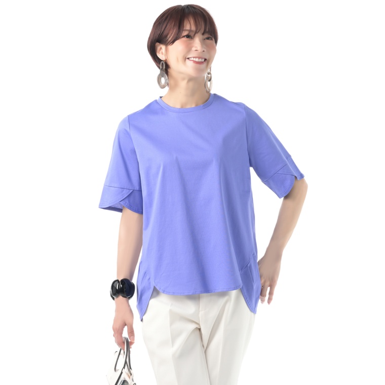 day to day シルケット素材のペタルスリーブプルオーバー