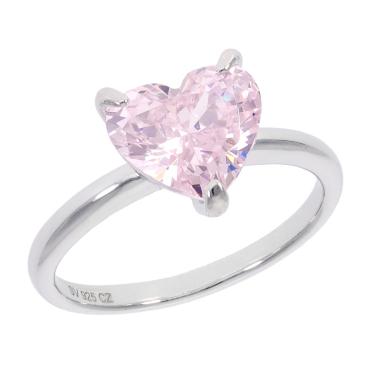 DIAMONIQUE SV925 ピンクカラーハート リング 2.0ct