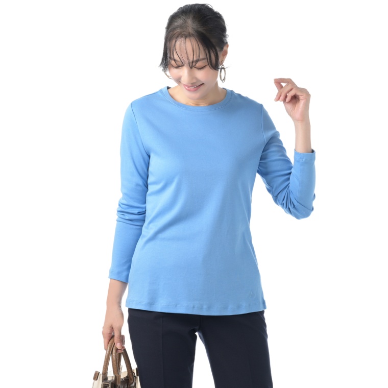 Isaac Mizrahi Liveシルキーコットンクルーネックプルオーバー