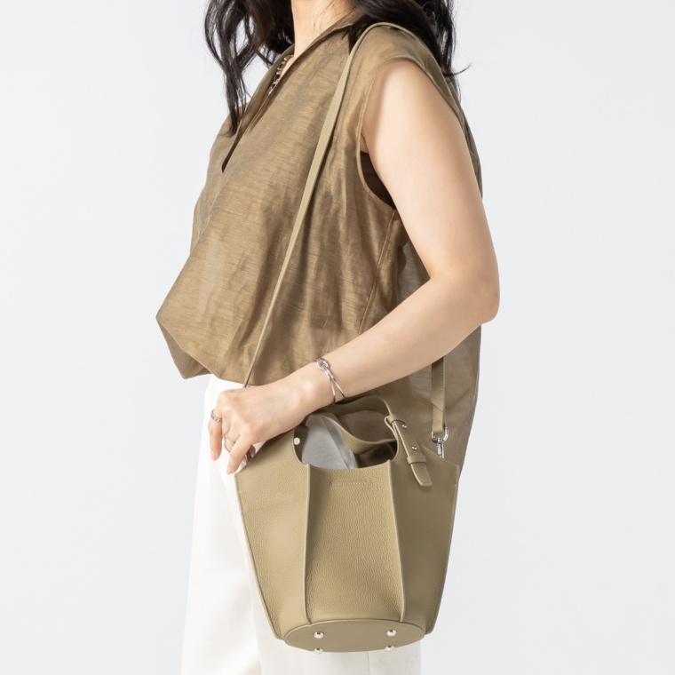 [+grace]  ナチュラルシュリンク アウトシーム2WAYバケツバッグ
