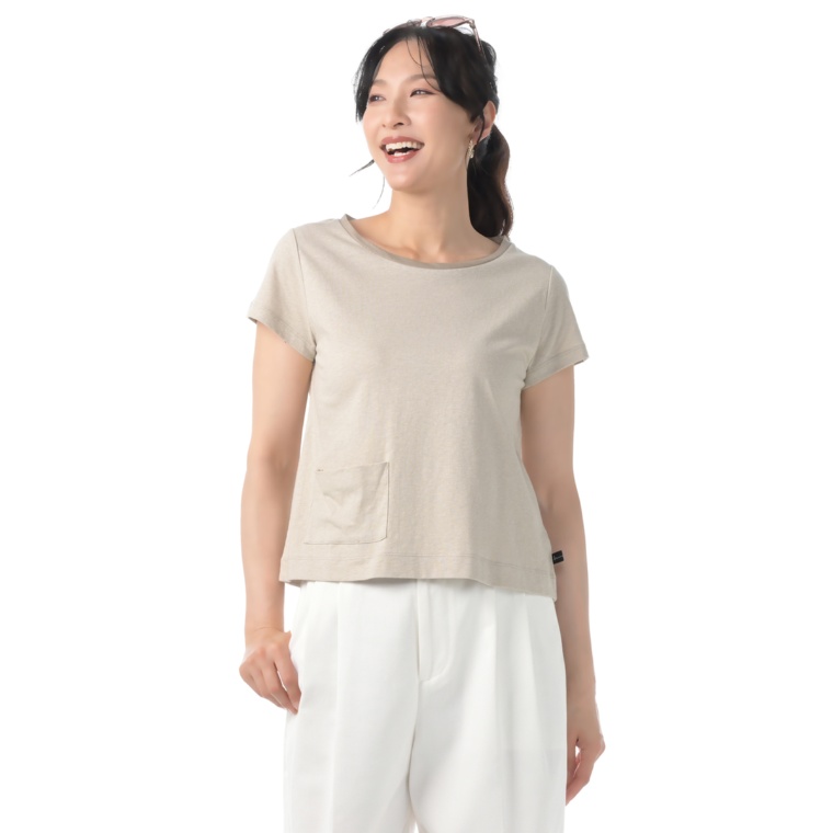 KawaiOkada 綿麻ショートスリーブプルオーバー