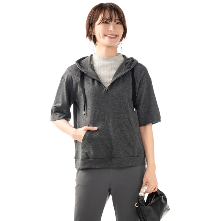 day to day カンガルーポケットのジップアップパーカー