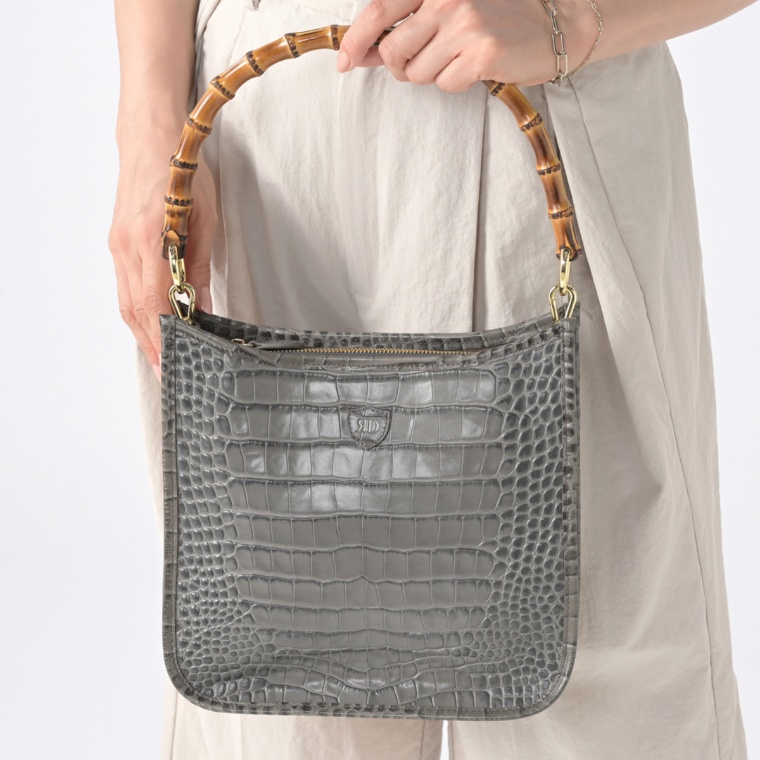 ロダニア イタリアンレザークロコエンボス3WAYショルダーバッグ