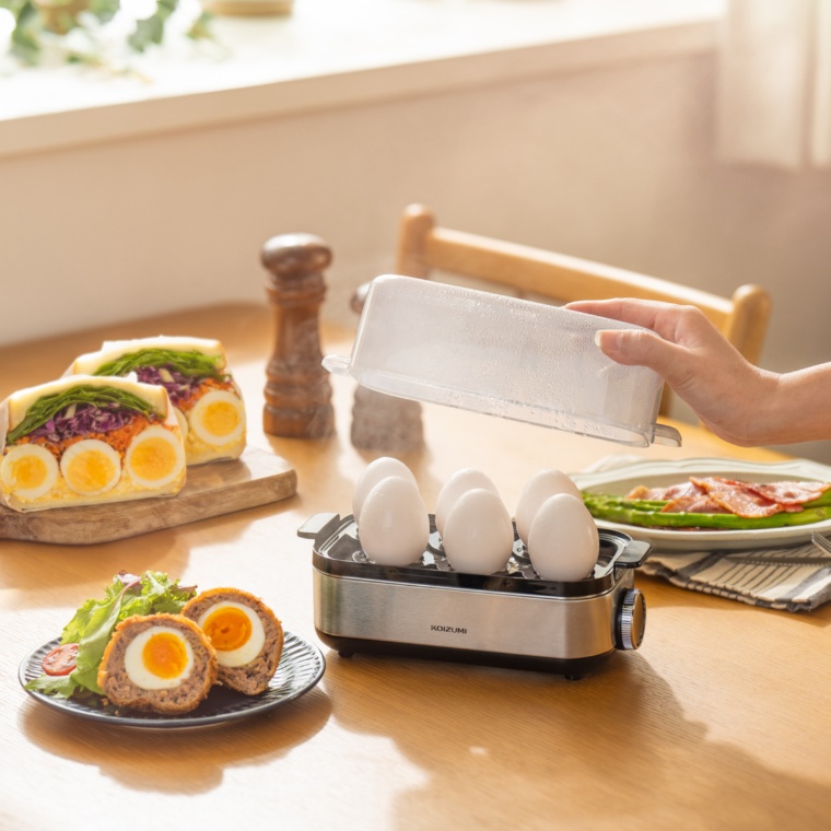 コイズミ ゆで卵が一度に6個作れる エッグスチーマー