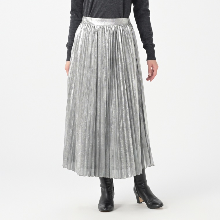 Parker&Rowe メタリックカラープリーツスカート