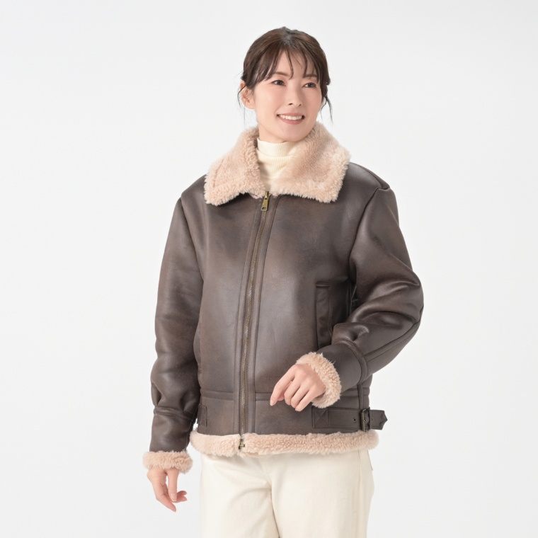 Parker&Rowe フェイクムートンボアジャケット