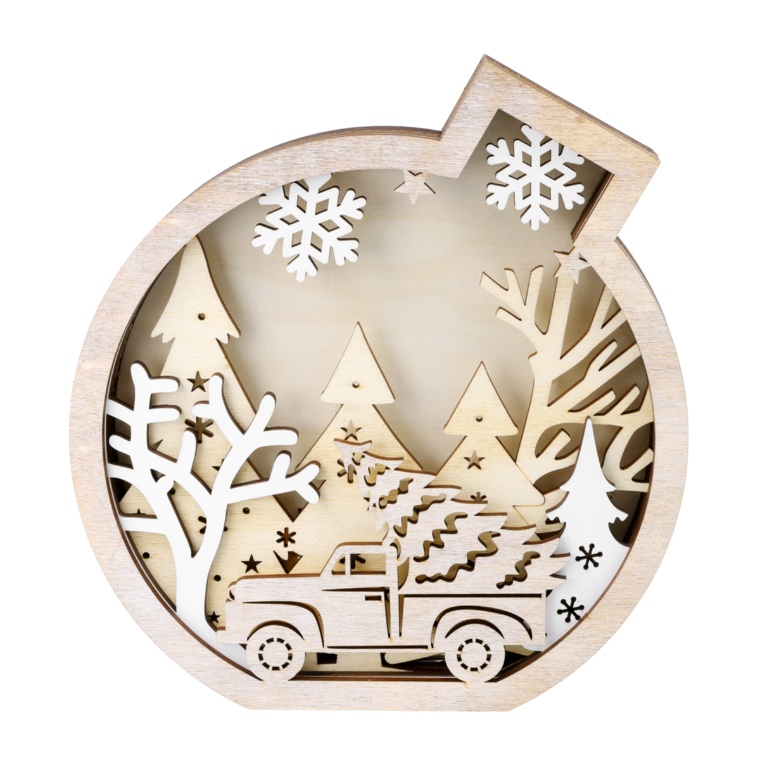 LUMIDA LED ウッドデコ ボール 自動オンオフタイマー付