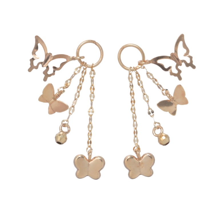 10K メタルバタフライ ピアリングチャーム