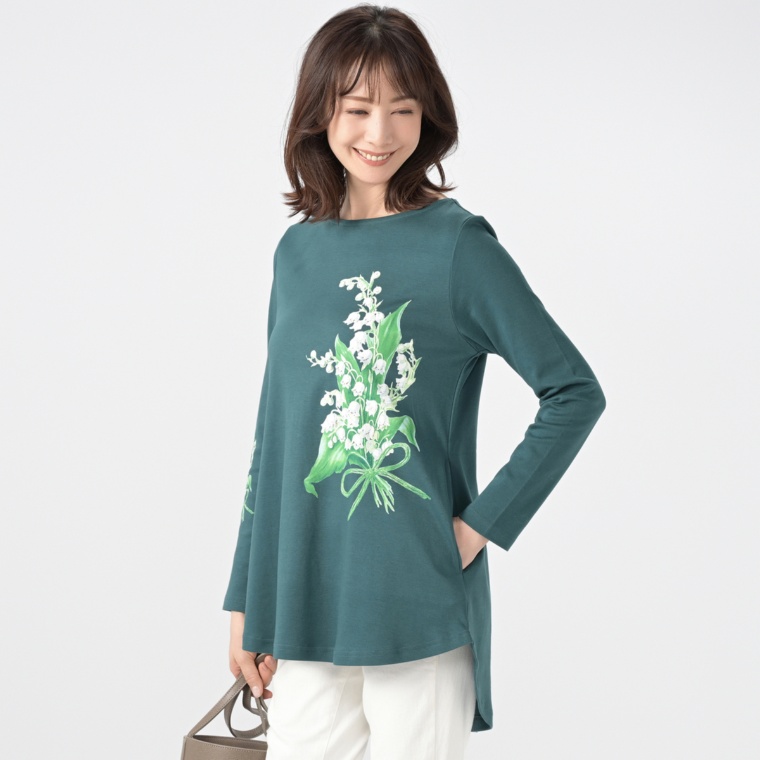 FairyStyle フラワー 長袖アレンジヘムチュニック