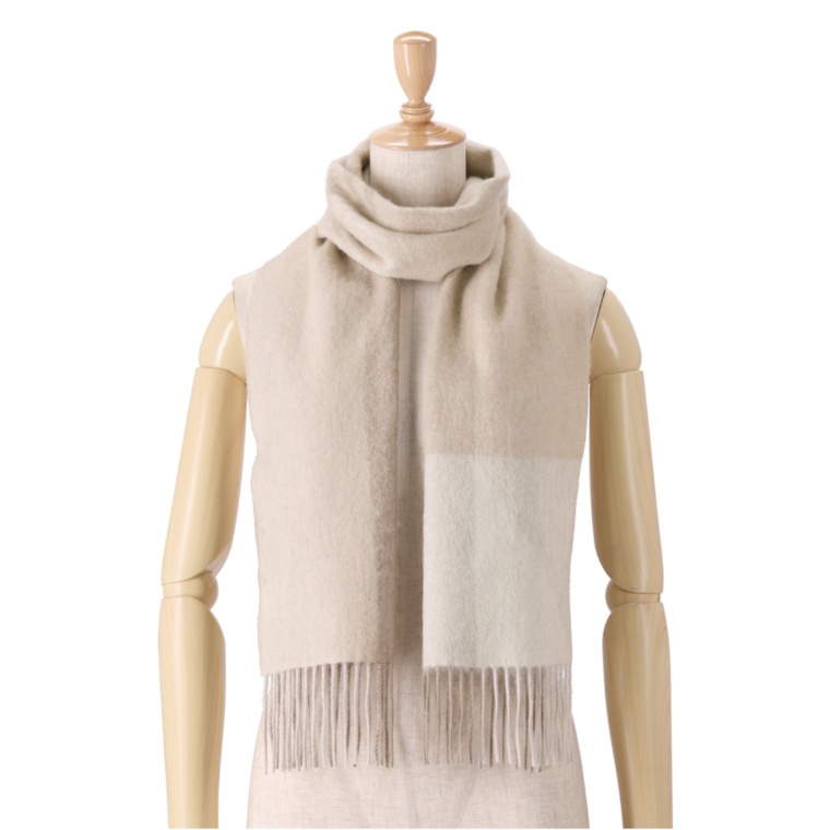 IMC 洗えるカシミヤ100% ジャカード リバーシブル マフラー