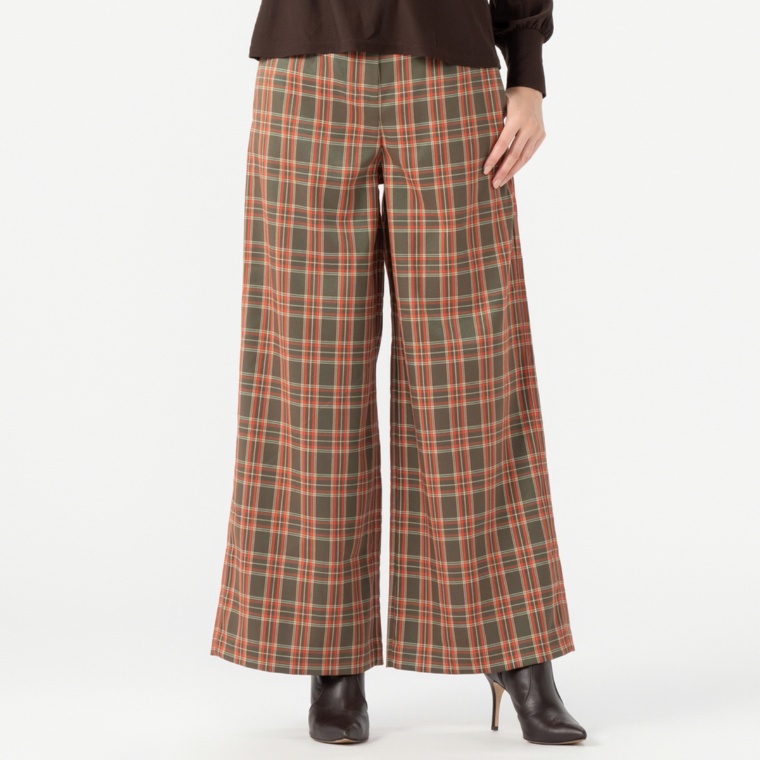 リアール カラータータンチェックパンツ