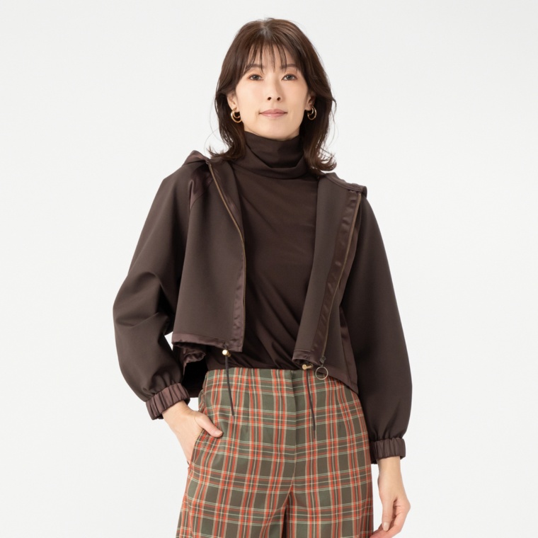 リアール フーディショートブルゾン