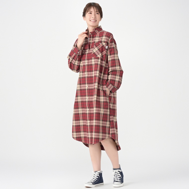 Carney オータムチェックシャツドレス