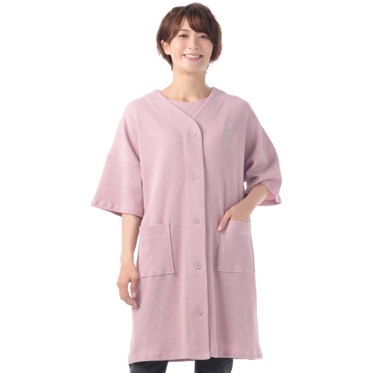 KidsAngel ワンポイント刺繍ワッフルガウン