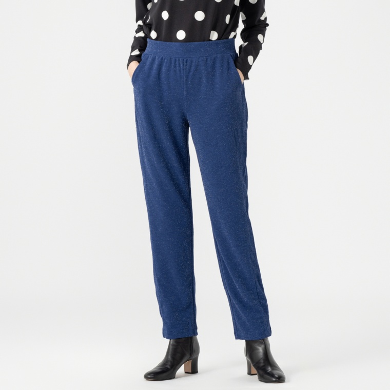 IsaacMizrahiLiveラメ入りクレープ素材ストレートパンツ