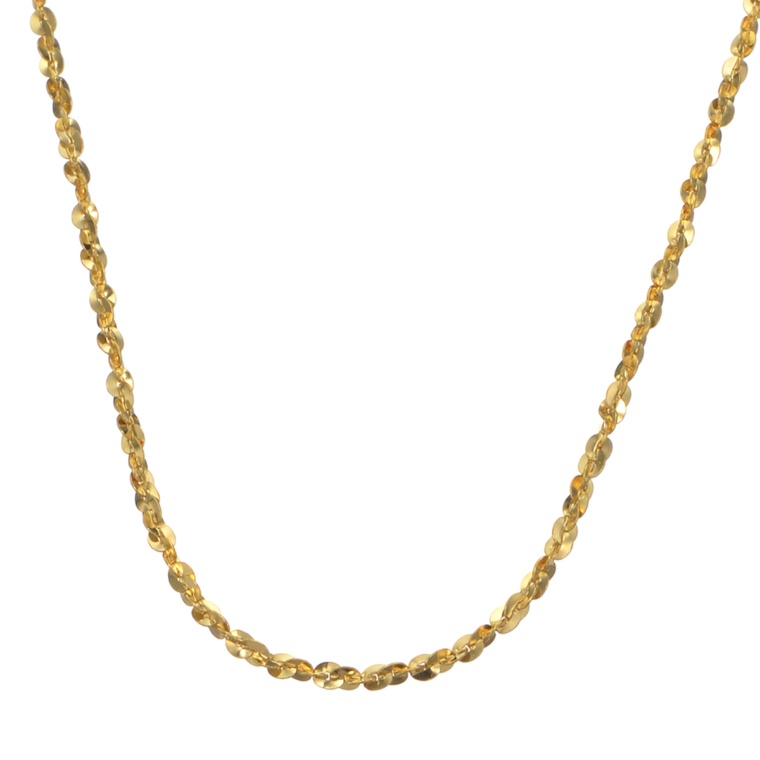 純金 ツイスティミラーチェーン ネックレス スライド式アジャスター付