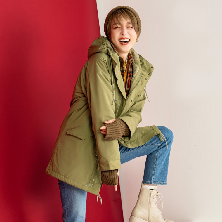 GRC 撥水カポック中綿モッズコート