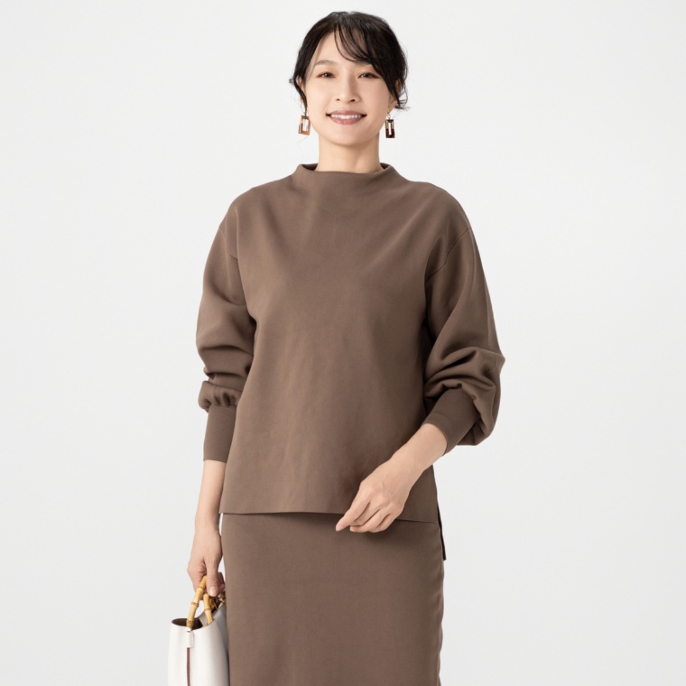 STO:R STO:R 膨らみ素材ボトルネックニットプルオーバー