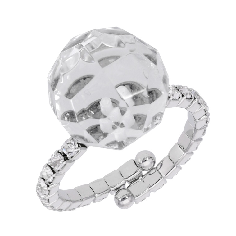 JinkaNezu 大粒水晶 キラキラコイルリング