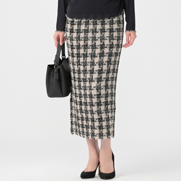 SPECCHIO シャトルプリーツフリーサイズ ロングタイトスカート