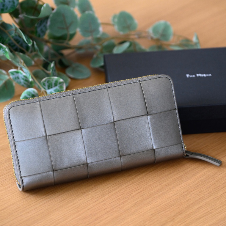 ピュアモエナ イタリアンシープスキンメッシュデザインウォレット