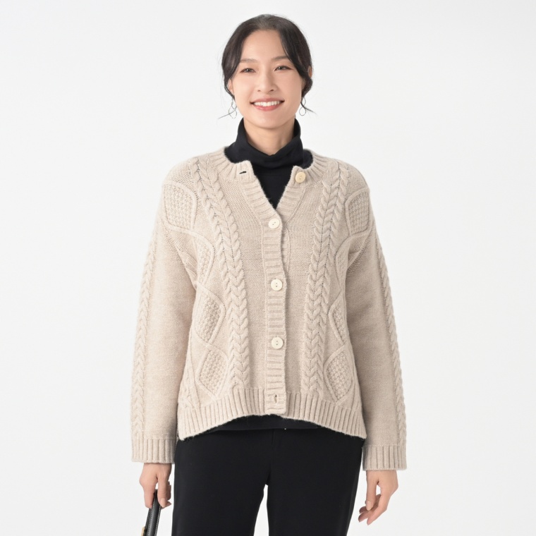 day to day フィッシャーマンケーブルニットカーディガン