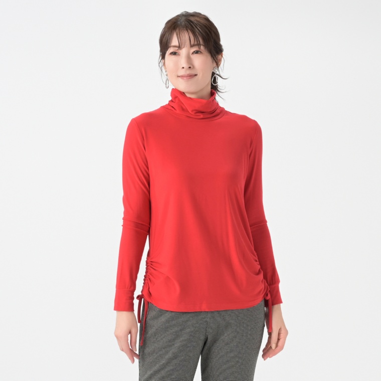 day to day 吸湿発熱タートルネックドロストプルオーバー