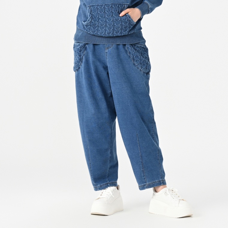 UNILOA3C ケーブル編み&ヴィンテージ裏毛コンビパンツ