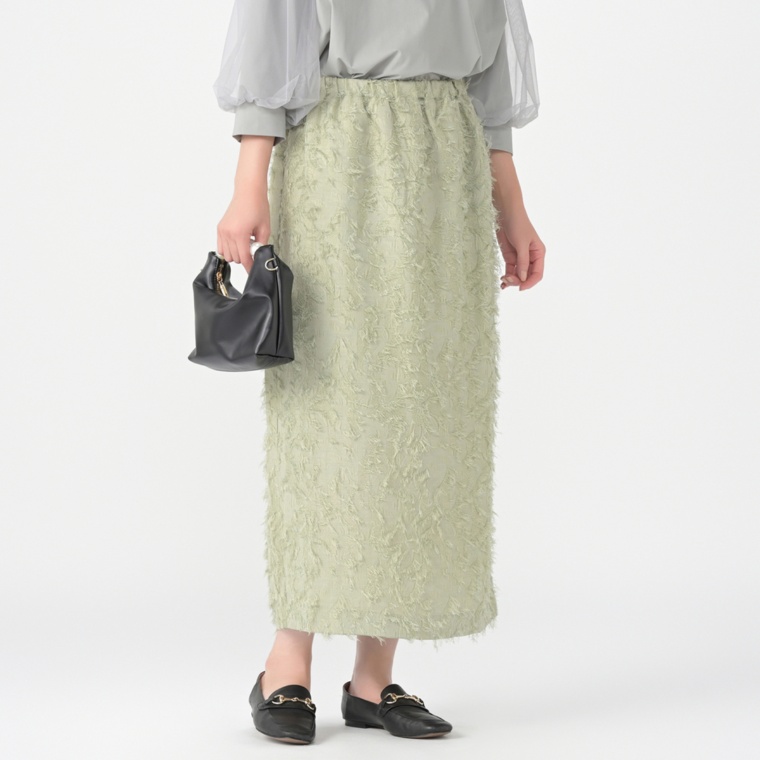 Notice//colors スッキリ細見えカットジャガードスカート