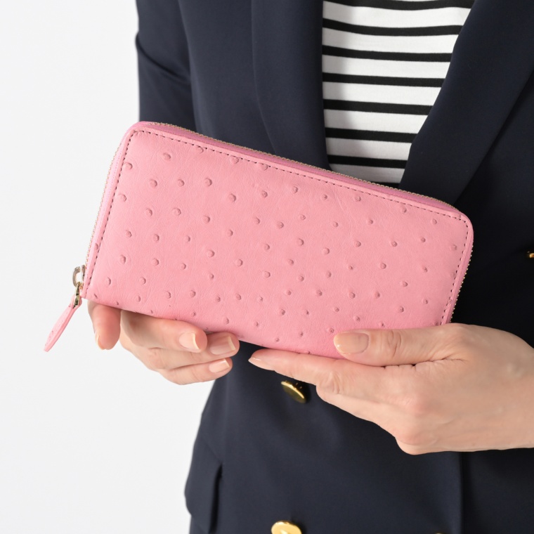 ロダニア オーストリッチフルポイントラウンドファスナー長財布