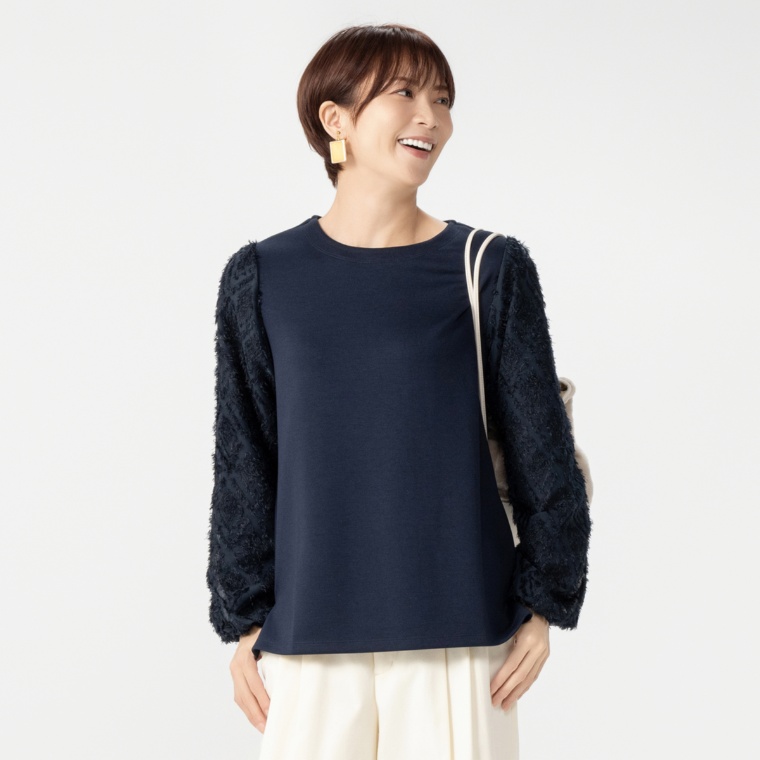 CARRIERE 異素材コンビプルオーバー