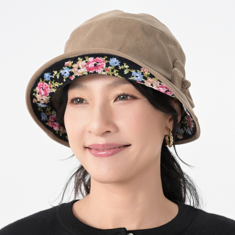 レイクアルスター スエード調つば裏シェニールハット