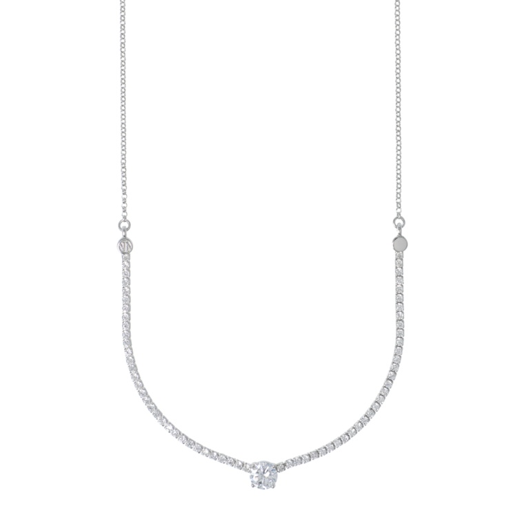 シルバー925 キュービックジルコニア デザインネックレス