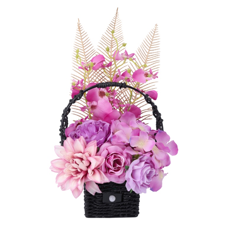 ブリスルームLEDライトフラワーバスケットアレンジ人感センサー機能
