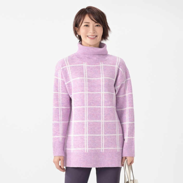 Provador ウィンドウペン ダブルジャカードニットチュニック