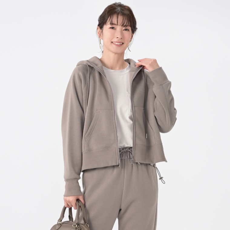 MASAGO 裏毛ショートデザインパーカー