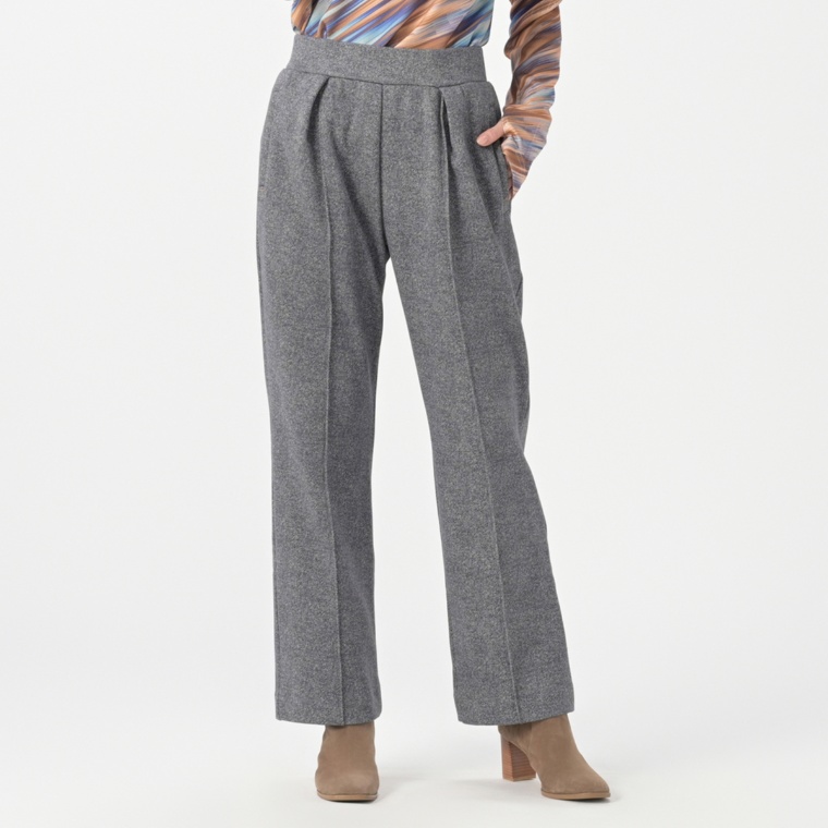 calma 選べる股下 裏シャギーワイドストレートパンツ