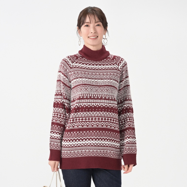 Provador フェアアイル柄フェザーヤーンニットチュニック