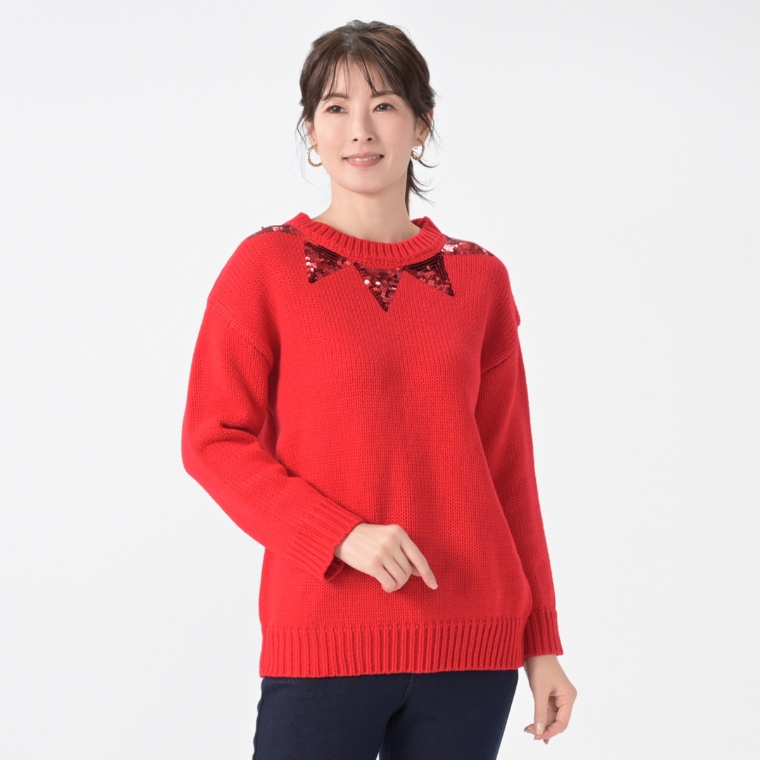 Pixie Heart スパンコール刺繍ニットチュニック