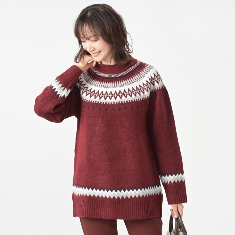 Provador フェアアイル柄ふわもちニットチュニック