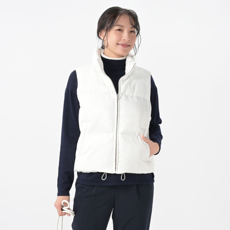 MASAGO ジャガード素材の中綿ベスト