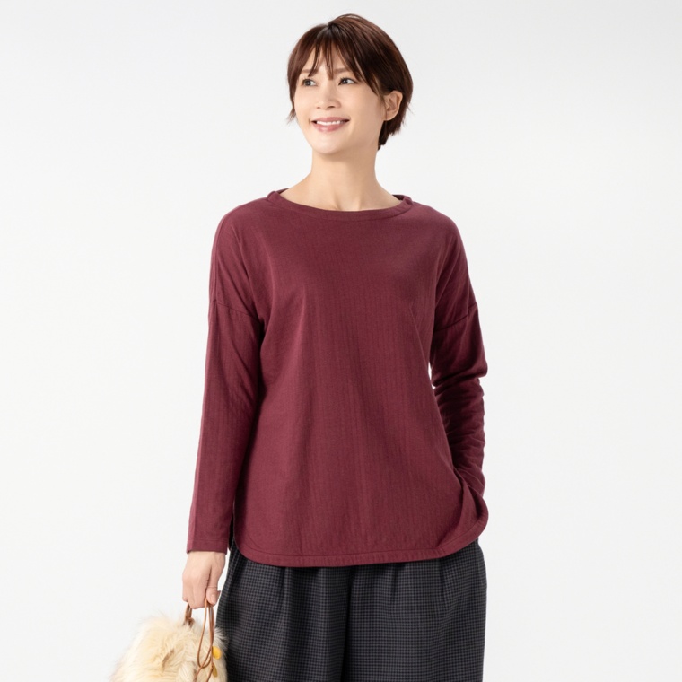 ピープルツリー オーガニックコットンドロップショルダートップス