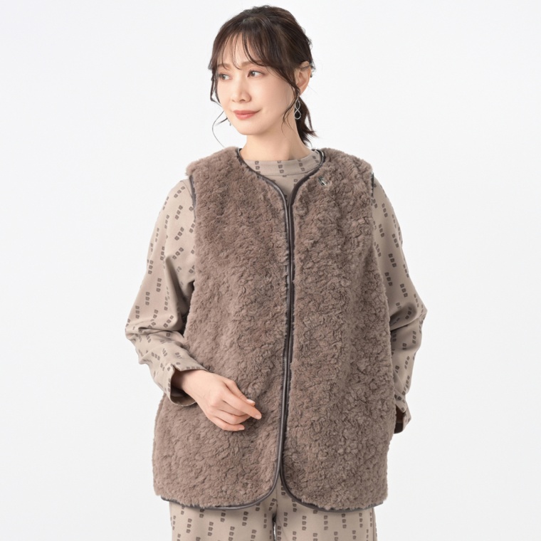 PCD アクセントカラートリミングのフェイクファージレ