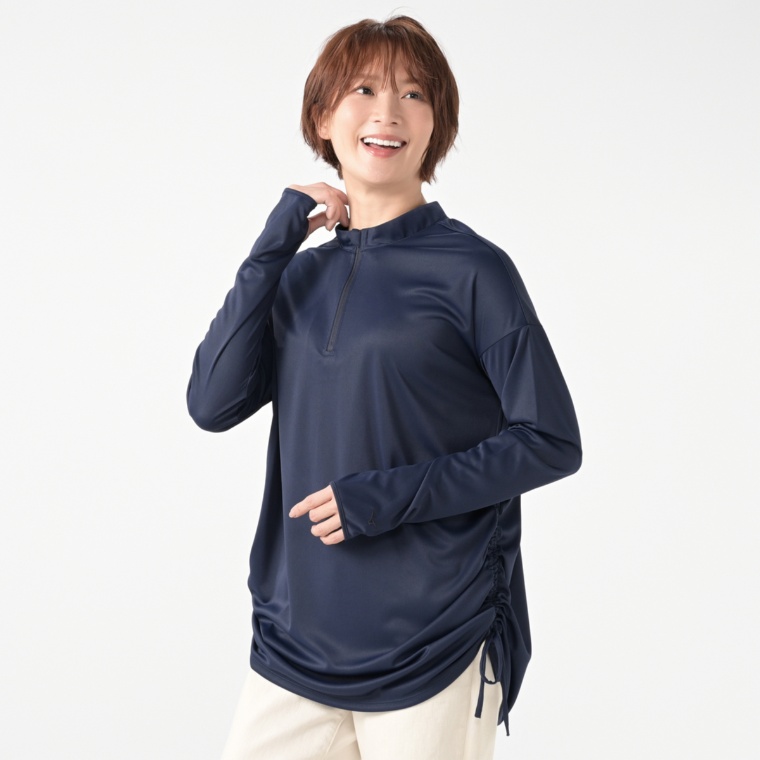 ミズノ 着る木陰 遮熱UV 2WAY長袖プルオーバー