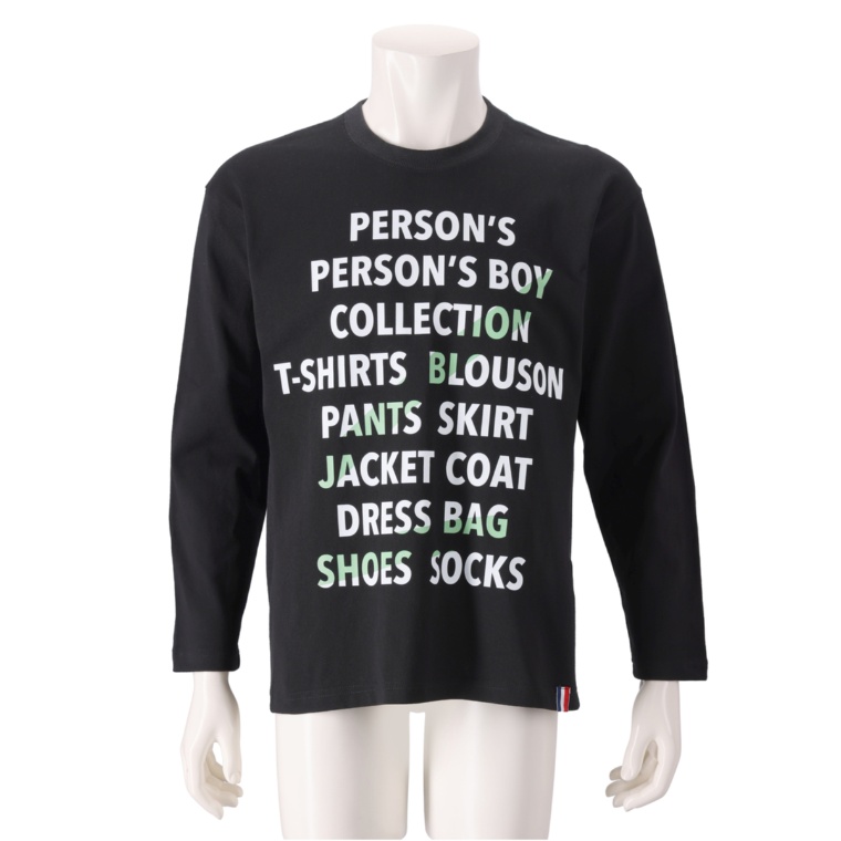 PERSONSBOY グラフィックロゴプリント長袖Tシャツ