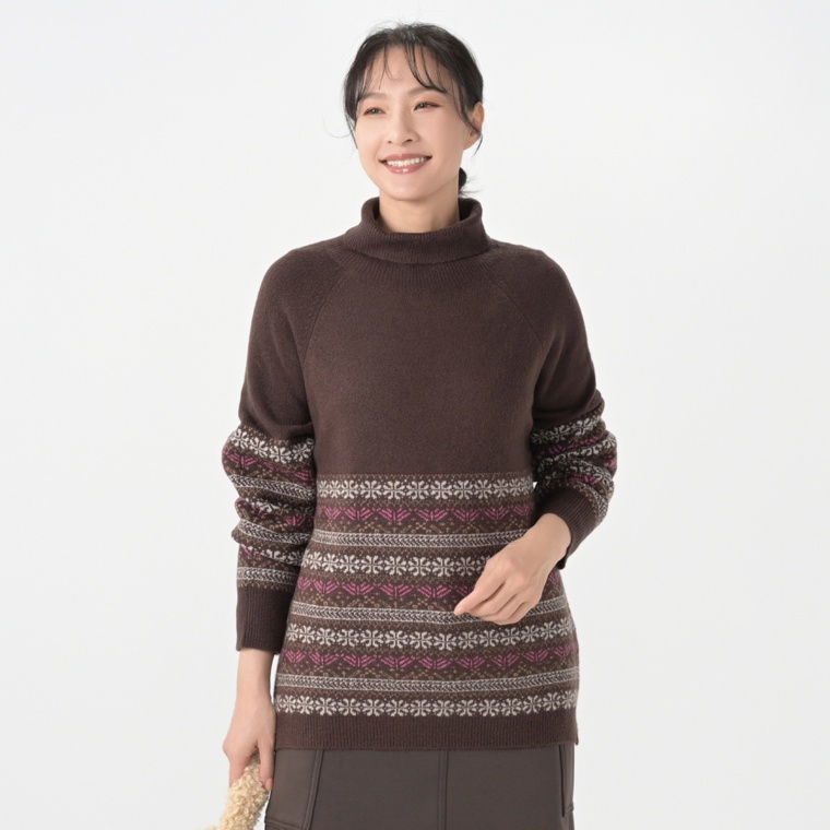 Carney ノルディック柄 タートルネックプルオーバー