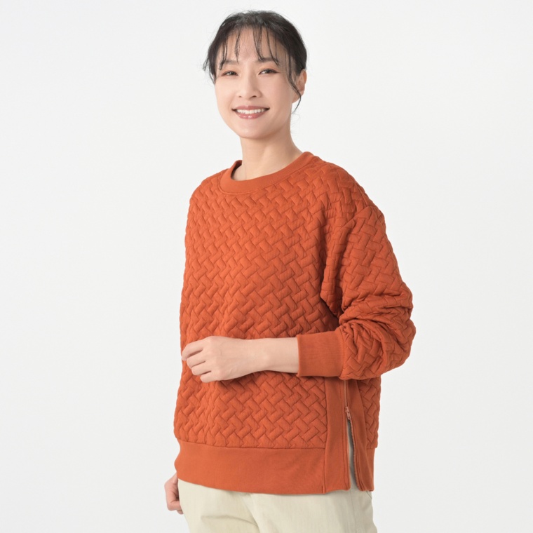 Carney キルティング柄 ダンボールニットプルオーバー