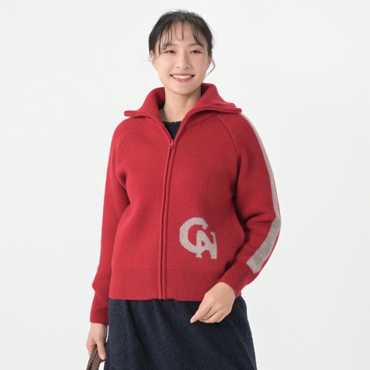 Carney ロゴジャガード ニットフィールドジャケット